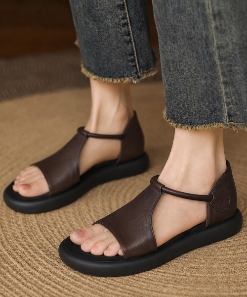 Miniministore(ミニミニストア)の「アンクルストラップサンダルレディース美脚(サンダル・レディース・ブラック/ブラウン・23.5cm/23.0cm/22.5cm/24.5cm/24.0cm)」の1枚目の写真