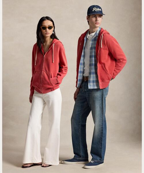 POLO RALPH LAUREN(ポロ ラルフ ローレン)の「フリース フルジップ フーディ(パーカー・メンズ・レッド・S/M/L)」の1枚目の写真