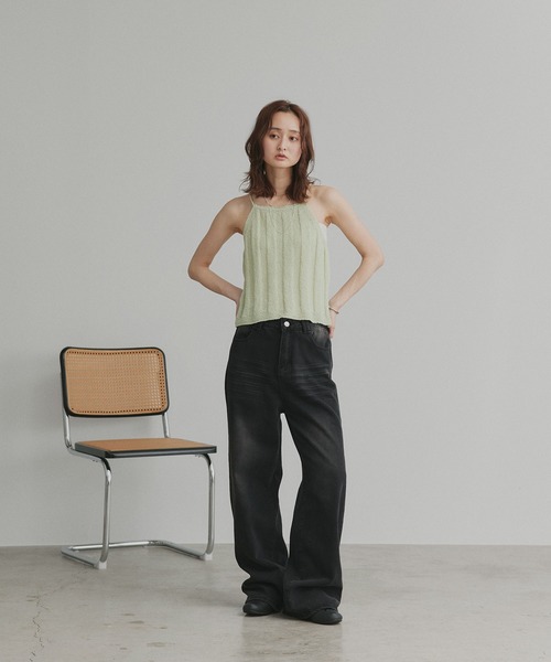 ad thie(アドティエ)の「ホルターネック ニット トップス(ニット/セーター・レディース・イエロー/ライトグリーン/ピンク・FREE)」の12枚目の写真