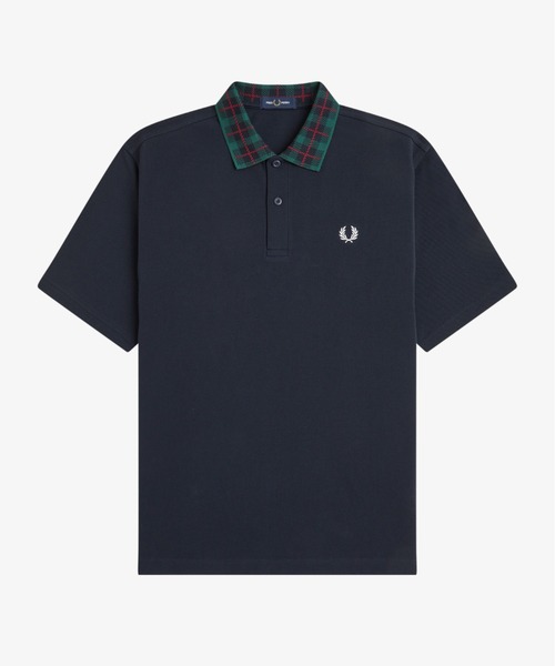 FRED PERRY(フレッドペリー)の「Tartan Collar Polo Shirt/タータンチェックカラーポロシャツ(ポロシャツ・メンズ・ネイビー・M/S/L)」の6枚目の写真