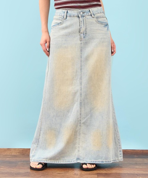 anap mimpi(アナップミンピ)の「vintage ヴィンテージ 加工 デニム ロング スカート(デニムスカート・レディース・ブルー・M/S)」の11枚目の写真