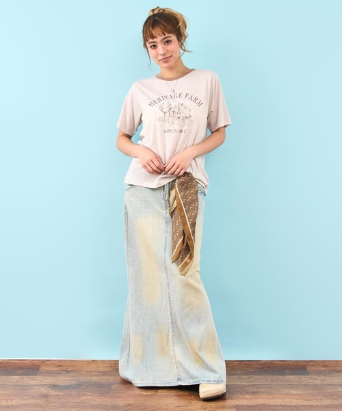 anap mimpi(アナップミンピ)の「vintage ヴィンテージ 加工 デニム ロング スカート(デニムスカート・レディース・ブルー・M/S)」の10枚目の写真