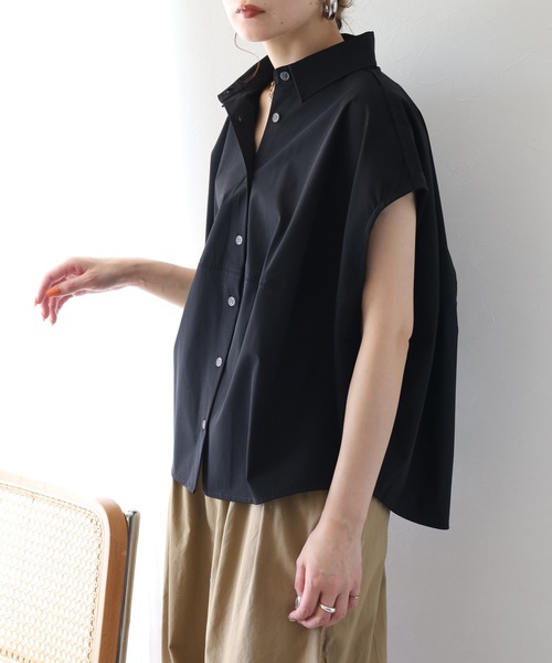 hunch(ハンチ)の「hunch 接触冷感 コクーンシャツ ノースリーブ(シャツ/ブラウス・レディース・ライトグレー/ブラック/マスタード・FREE)」の5枚目の写真