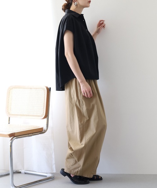 hunch(ハンチ)の「hunch 接触冷感 コクーンシャツ ノースリーブ(シャツ/ブラウス・レディース・ライトグレー/ブラック/マスタード・FREE)」の8枚目の写真