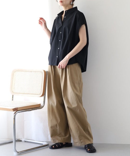 hunch(ハンチ)の「hunch 接触冷感 コクーンシャツ ノースリーブ(シャツ/ブラウス・レディース・ライトグレー/ブラック/マスタード・FREE)」の9枚目の写真