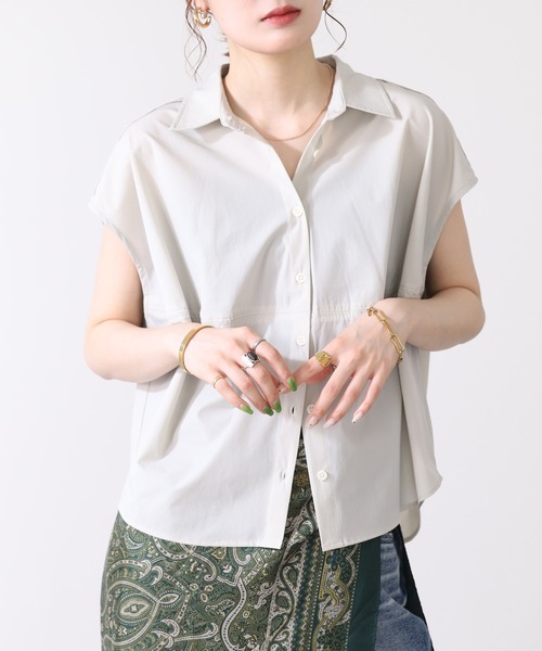 hunch(ハンチ)の「hunch 接触冷感 コクーンシャツ ノースリーブ(シャツ/ブラウス・レディース・ライトグレー/ブラック/マスタード・FREE)」の11枚目の写真