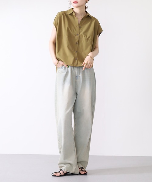 hunch(ハンチ)の「hunch 接触冷感 コクーンシャツ ノースリーブ(シャツ/ブラウス・レディース・ライトグレー/ブラック/マスタード・FREE)」の20枚目の写真