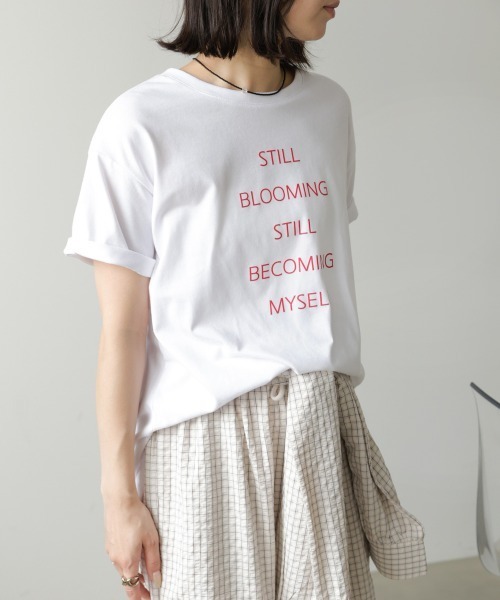 Bab(バブ)の「立体プリントオーバーサイズロゴTEE(Tシャツ/カットソー・レディース・オフホワイト/ブラウン/ブラック・FREE)」の2枚目の写真