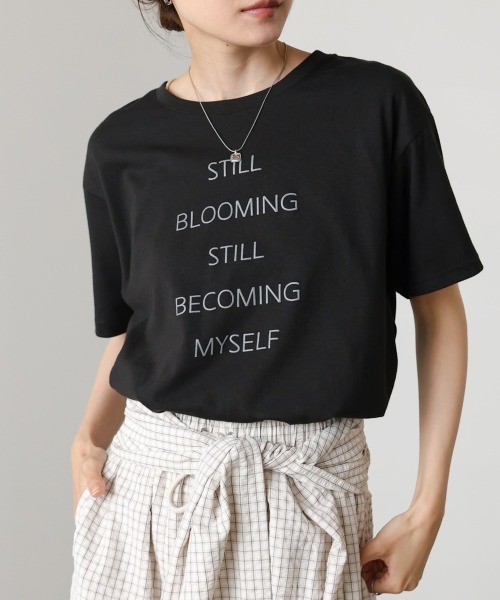 Bab(バブ)の「立体プリントオーバーサイズロゴTEE(Tシャツ/カットソー・レディース・オフホワイト/ブラウン/ブラック・FREE)」の3枚目の写真