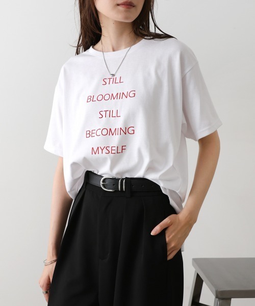 Bab(バブ)の「立体プリントオーバーサイズロゴTEE(Tシャツ/カットソー・レディース・オフホワイト/ブラウン/ブラック・FREE)」の8枚目の写真