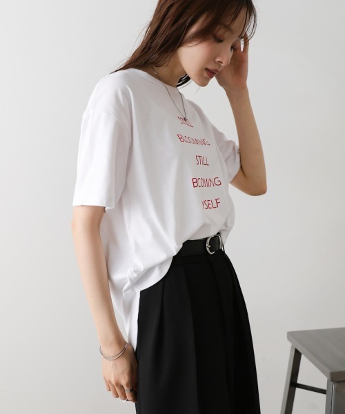Bab(バブ)の「立体プリントオーバーサイズロゴTEE(Tシャツ/カットソー・レディース・オフホワイト/ブラウン/ブラック・FREE)」の11枚目の写真