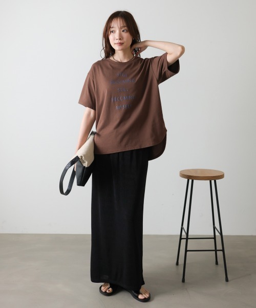 Bab(バブ)の「立体プリントオーバーサイズロゴTEE(Tシャツ/カットソー・レディース・オフホワイト/ブラウン/ブラック・FREE)」の20枚目の写真