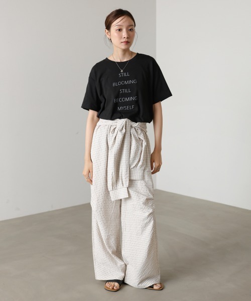 Bab(バブ)の「立体プリントオーバーサイズロゴTEE(Tシャツ/カットソー・レディース・オフホワイト/ブラウン/ブラック・FREE)」の7枚目の写真