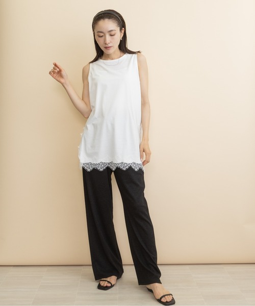 lodie(ロディ)の「レーストリム タンク(タンクトップ・レディース・アイボリー/ブラック・FREE)」の14枚目の写真