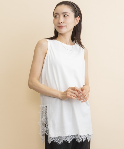 lodie(ロディ)の「レーストリム タンク(タンクトップ・レディース・アイボリー/ブラック・FREE)」の15枚目の写真