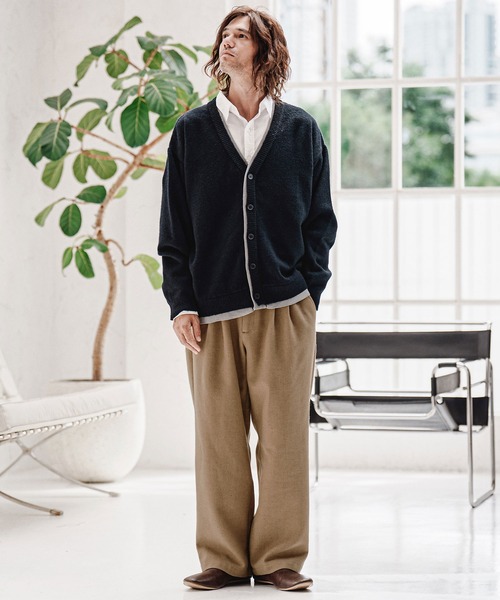 CAMBIO（カンビオ）の「mp15213-Wool Blend Brushed Wide Straight Pants ワイドストレートパンツ(A70326cmb)（その他パンツ・メンズ・ブラウン/ブラック/チャコール/ベージュ・S/M/L）」の5枚目の写真