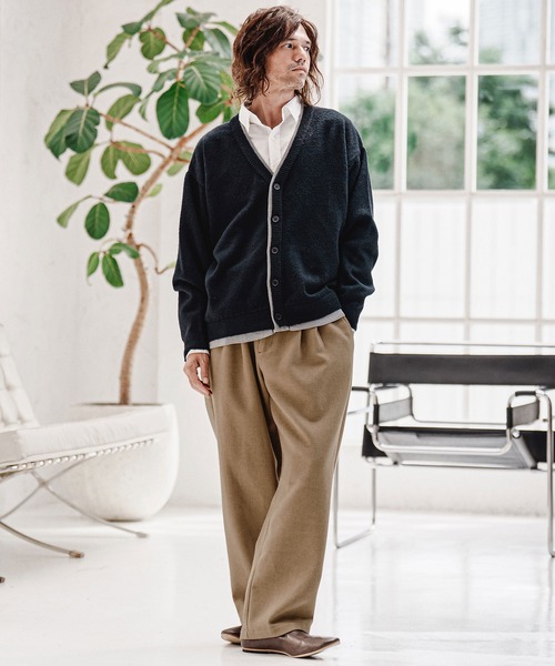 CAMBIO（カンビオ）の「mp15213-Wool Blend Brushed Wide Straight Pants ワイドストレートパンツ(A70326cmb)（その他パンツ・メンズ・ブラウン/ブラック/チャコール/ベージュ・S/M/L）」の6枚目の写真