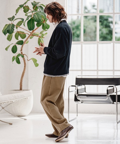 CAMBIO（カンビオ）の「mp15213-Wool Blend Brushed Wide Straight Pants ワイドストレートパンツ(A70326cmb)（その他パンツ・メンズ・ブラウン/ブラック/チャコール/ベージュ・S/M/L）」の7枚目の写真