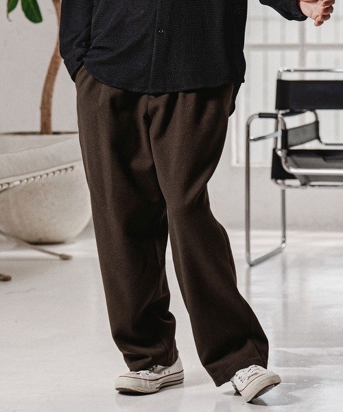 CAMBIO（カンビオ）の「mp15213-Wool Blend Brushed Wide Straight Pants ワイドストレートパンツ(A70326cmb)（その他パンツ・メンズ・ブラウン/ブラック/チャコール/ベージュ・S/M/L）」の8枚目の写真