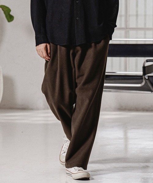 CAMBIO（カンビオ）の「mp15213-Wool Blend Brushed Wide Straight Pants ワイドストレートパンツ(A70326cmb)（その他パンツ・メンズ・ブラウン/ブラック/チャコール/ベージュ・S/M/L）」の9枚目の写真