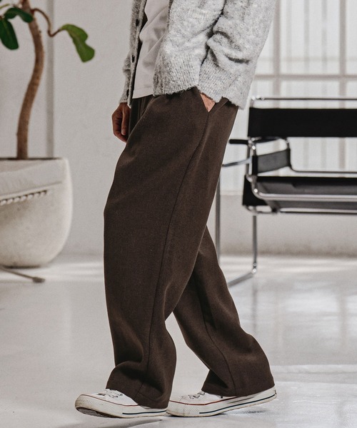 CAMBIO（カンビオ）の「mp15213-Wool Blend Brushed Wide Straight Pants ワイドストレートパンツ(A70326cmb)（その他パンツ・メンズ・ブラウン/ブラック/チャコール/ベージュ・S/M/L）」の10枚目の写真