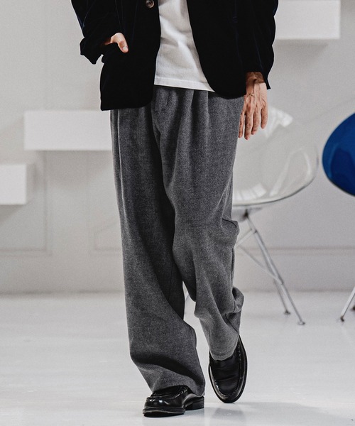 CAMBIO（カンビオ）の「mp15213-Wool Blend Brushed Wide Straight Pants ワイドストレートパンツ(A70326cmb)（その他パンツ・メンズ・ブラウン/ブラック/チャコール/ベージュ・S/M/L）」の20枚目の写真