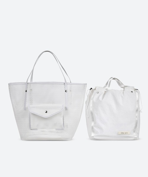 q bag paris(キューバッグパリ)の「nest wbag ネストダブルバッグ トートバッグ(トートバッグ・レディース・ホワイト/ベージュ・FREE)」の18枚目の写真