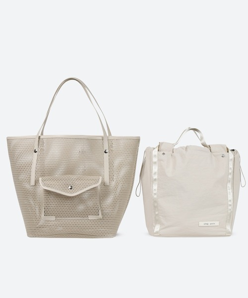 q bag paris(キューバッグパリ)の「nest wbag ネストダブルバッグ トートバッグ(トートバッグ・レディース・ホワイト/ベージュ・FREE)」の9枚目の写真