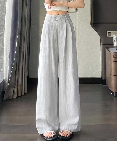 AMAJI（アマジ）の「テンセルリネン ハイウエスト ワイドパンツ（その他パンツ・レディース・ベージュ/ホワイト/ブラック・SMALL/X-LARGE/LARGE/MEDIUM）」の2枚目の写真