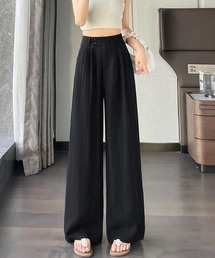 テンセルリネン ハイウエスト ワイドパンツ