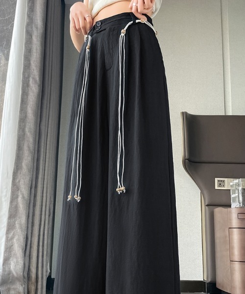 AMAJI（アマジ）の「テンセルリネン ハイウエスト ワイドパンツ（その他パンツ・レディース・ベージュ/ホワイト/ブラック・SMALL/X-LARGE/LARGE/MEDIUM）」の5枚目の写真