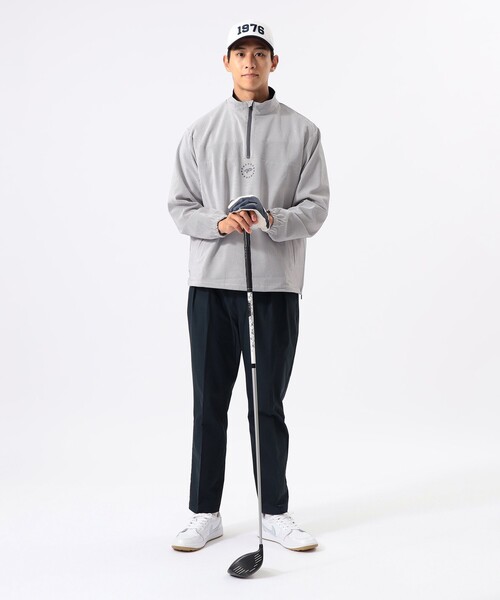 BEAMS GOLF(ビームスゴルフ)の「ORANGE LABEL / シアサッカー 撥水 ハーフジップ ブルゾン(ブルゾン・メンズ・ネイビー/グレー/オリーブ・SMALL/MEDIUM/LARGE/X-LARGE)」の7枚目の写真