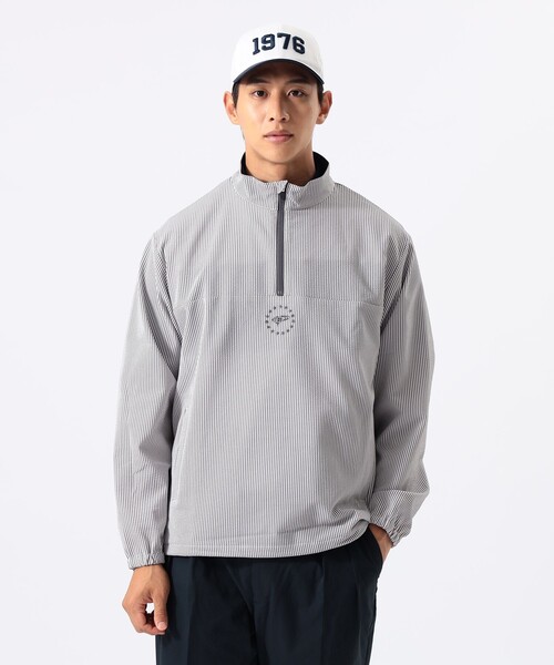 BEAMS GOLF(ビームスゴルフ)の「ORANGE LABEL / シアサッカー 撥水 ハーフジップ ブルゾン(ブルゾン・メンズ・ネイビー/グレー/オリーブ・SMALL/MEDIUM/LARGE/X-LARGE)」の9枚目の写真
