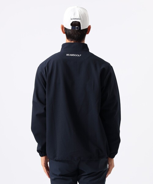 BEAMS GOLF(ビームスゴルフ)の「ORANGE LABEL / シアサッカー 撥水 ハーフジップ ブルゾン(ブルゾン・メンズ・ネイビー/グレー/オリーブ・SMALL/MEDIUM/LARGE/X-LARGE)」の15枚目の写真