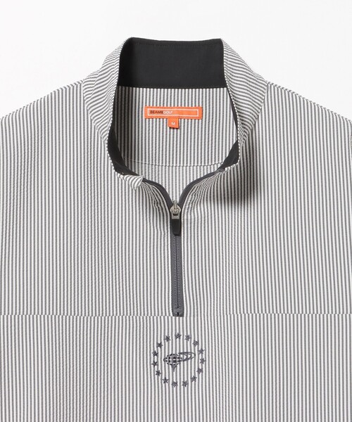 BEAMS GOLF(ビームスゴルフ)の「ORANGE LABEL / シアサッカー 撥水 ハーフジップ ブルゾン(ブルゾン・メンズ・ネイビー/グレー/オリーブ・SMALL/MEDIUM/LARGE/X-LARGE)」の17枚目の写真