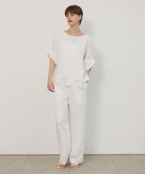 CADUNE(カデュネ)の「タックストレートパンツ(その他パンツ・レディース・ホワイト/ネイビー・38/36/34)」の4枚目の写真