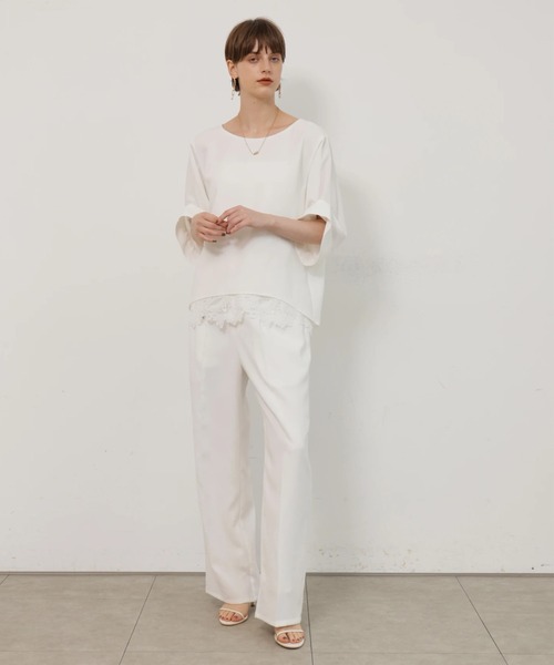 CADUNE(カデュネ)の「タックストレートパンツ(その他パンツ・レディース・ホワイト/ネイビー・38/36/34)」の5枚目の写真