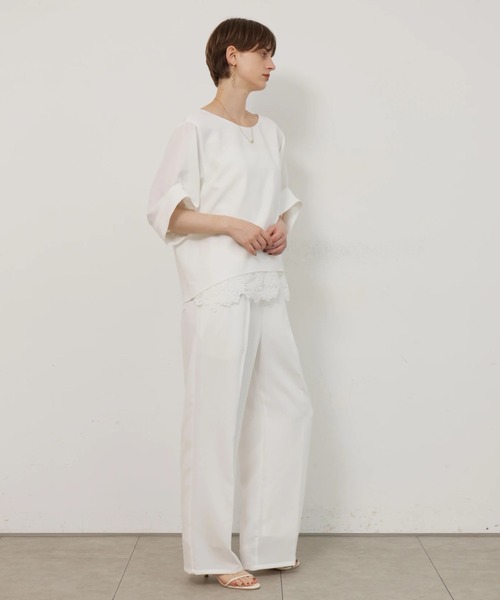 CADUNE(カデュネ)の「タックストレートパンツ(その他パンツ・レディース・ホワイト/ネイビー・38/36/34)」の8枚目の写真