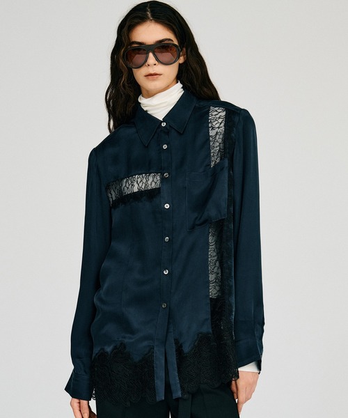 PRANK PROJECT(プランクプロジェクト)の「【2026Autumn Pre-Order】ランダムレースシャツ / Random Lace Shirt(シャツ/ブラウス・レディース・ネイビー/ホワイト・FREE)」の1枚目の写真