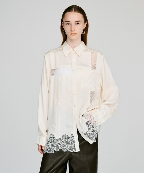 PRANK PROJECT(プランクプロジェクト)の「【2026Autumn Pre-Order】ランダムレースシャツ / Random Lace Shirt(シャツ/ブラウス・レディース・ネイビー/ホワイト・FREE)」の2枚目の写真