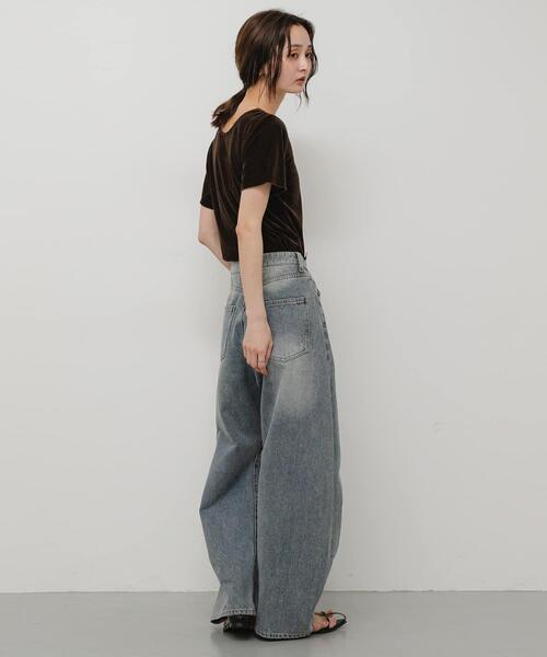 SENSE OF PLACE by URBAN RESEARCH(センスオブプレイスバイアーバンリサーチ)の「2WAYシシュウベロアTシャツ(Tシャツ/カットソー・レディース・ブラウン/ネイビー/ピンク・ONE)」の7枚目の写真