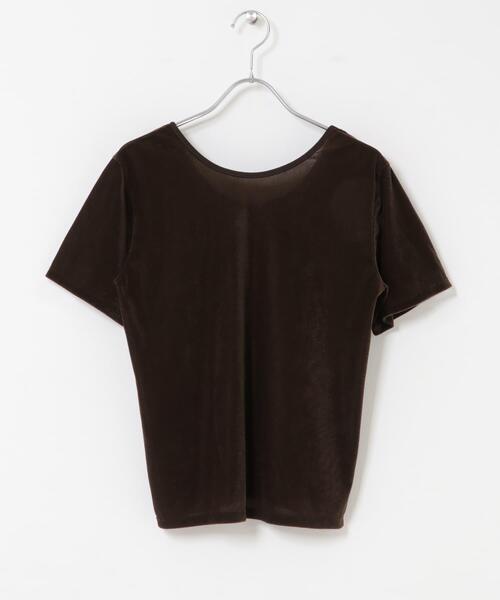 SENSE OF PLACE by URBAN RESEARCH(センスオブプレイスバイアーバンリサーチ)の「2WAYシシュウベロアTシャツ(Tシャツ/カットソー・レディース・ブラウン/ネイビー/ピンク・ONE)」の8枚目の写真