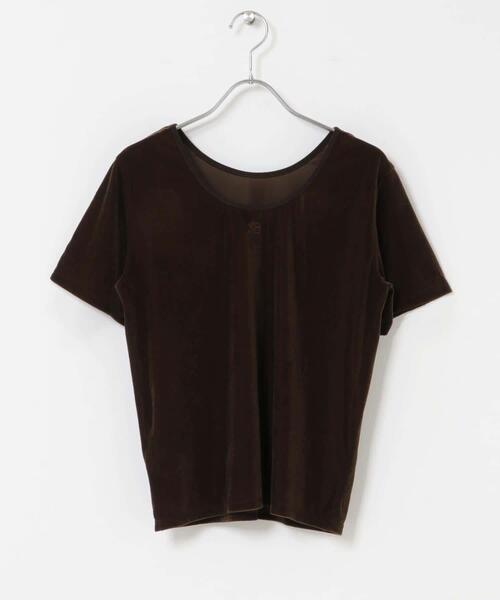 SENSE OF PLACE by URBAN RESEARCH(センスオブプレイスバイアーバンリサーチ)の「2WAYシシュウベロアTシャツ(Tシャツ/カットソー・レディース・ブラウン/ネイビー/ピンク・ONE)」の9枚目の写真