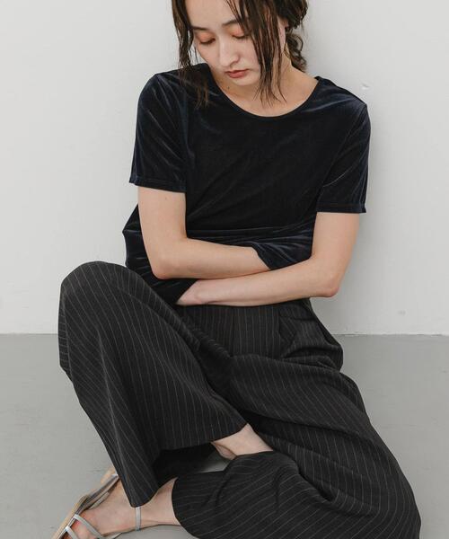 SENSE OF PLACE by URBAN RESEARCH(センスオブプレイスバイアーバンリサーチ)の「2WAYシシュウベロアTシャツ(Tシャツ/カットソー・レディース・ブラウン/ネイビー/ピンク・ONE)」の18枚目の写真