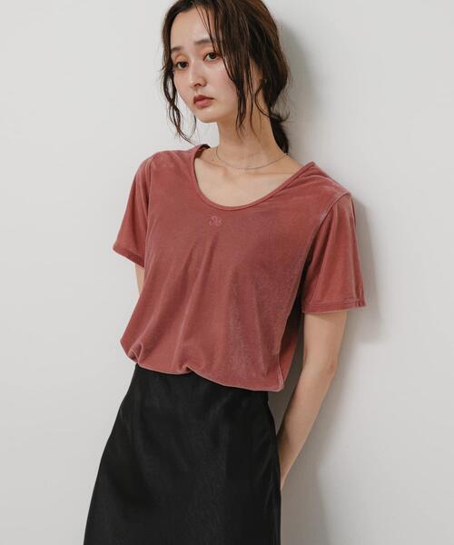 SENSE OF PLACE by URBAN RESEARCH(センスオブプレイスバイアーバンリサーチ)の「2WAYシシュウベロアTシャツ(Tシャツ/カットソー・レディース・ブラウン/ネイビー/ピンク・ONE)」の21枚目の写真