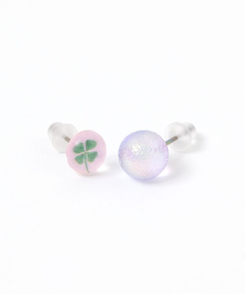 tiny tiny（ティニーティニー）の「クローバーピアスSET[tiny tiny(ティニーティニー)]（ピアス（両耳用）・レディース・その他/パープル・0）」の4枚目の写真