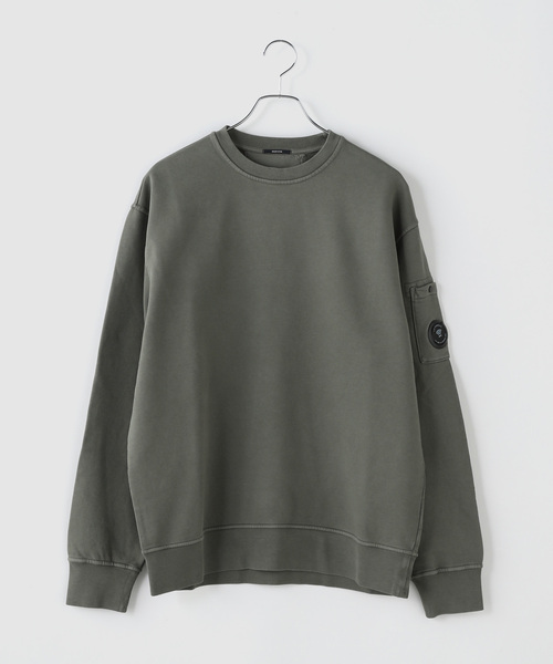 C.P. COMPANY(シーピーカンパニー)の「C.P.Company / シーピーカンパニー BRSHD EMRZD D.FLC CRWNCK LNS(スウェット・メンズ・チャコールグレー/ブルー・MEDIUM/LARGE)」の1枚目の写真