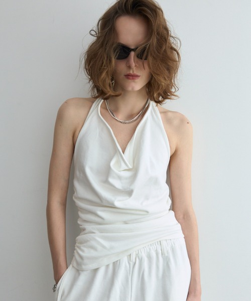 JOSE MOON(ジョゼムーン)の「DRAPE BIO CUTSEW/ドレープバイオカットソー(Tシャツ/カットソー・レディース・ブラック/グレー/ホワイト・FREE)」の3枚目の写真