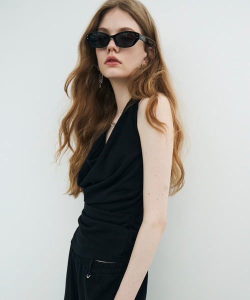 JOSE MOON(ジョゼムーン)の「DRAPE BIO CUTSEW/ドレープバイオカットソー(Tシャツ/カットソー・レディース・ブラック/グレー/ホワイト・FREE)」の6枚目の写真