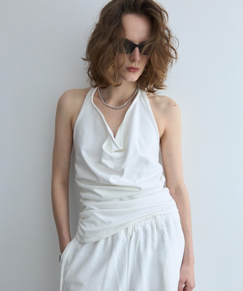 JOSE MOON(ジョゼムーン)の「DRAPE BIO CUTSEW/ドレープバイオカットソー(Tシャツ/カットソー・レディース・ブラック/グレー/ホワイト・FREE)」の13枚目の写真